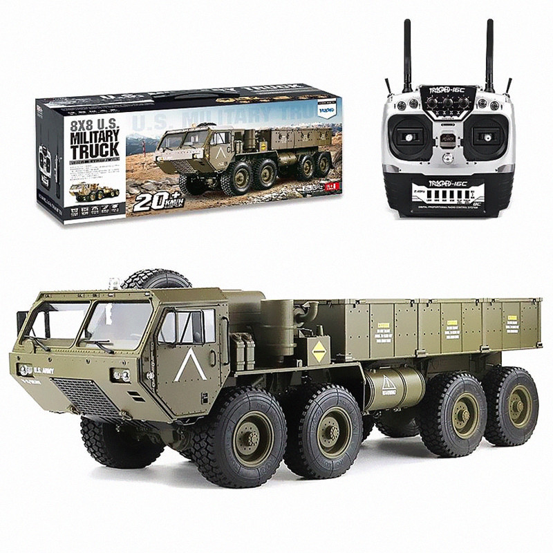 LEHOO Toys HG-P801 1/12 8CH 2.4G RC Car 8X8 Military Truck Simulation Electric Brushed Rock Crawler