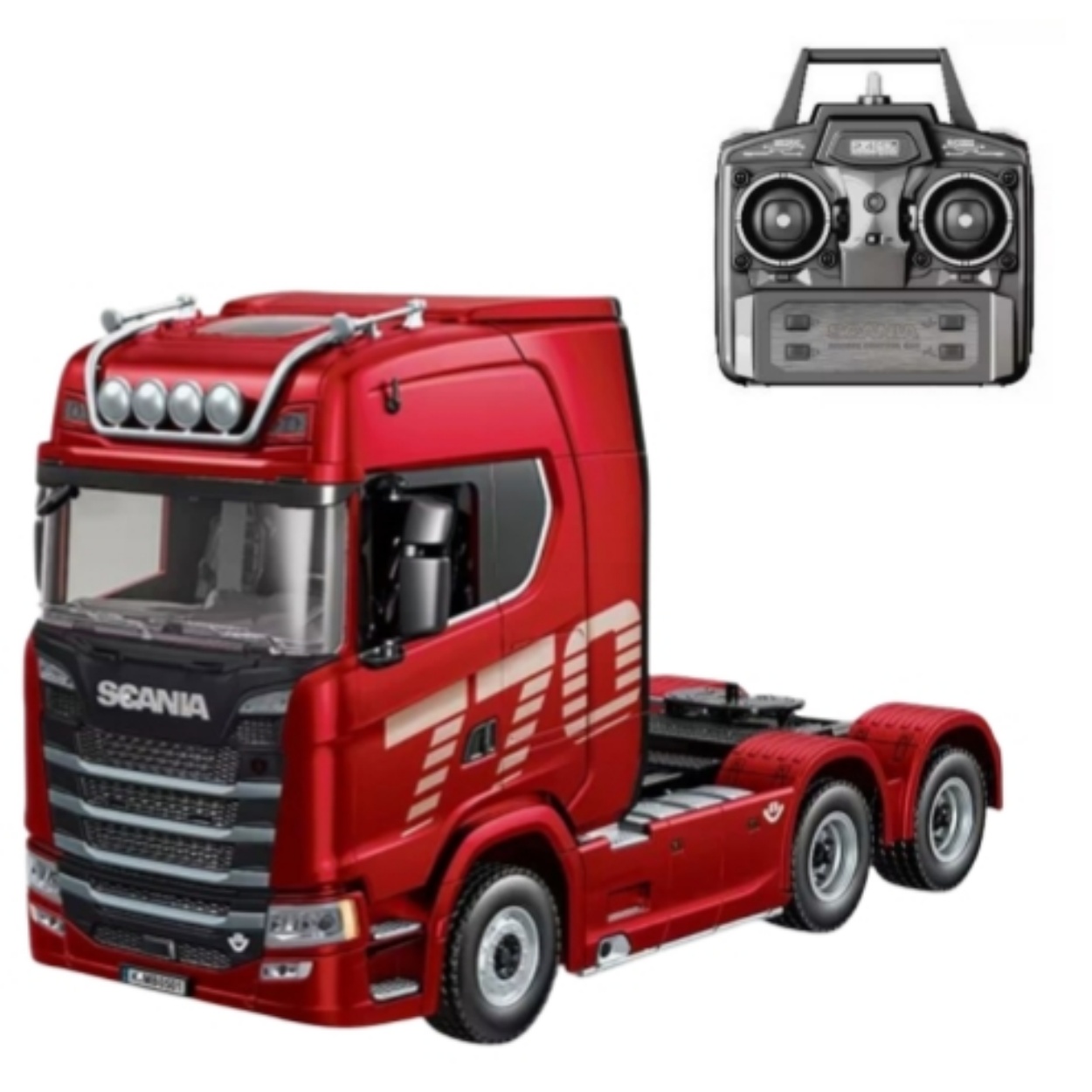 Huina SJY-1501/1502 1/18 4X4 RC Alloy Tractor Truck 770S V8 19CH 2.4G Engineering Trailer Light Sound Ready-to-Go Toys
