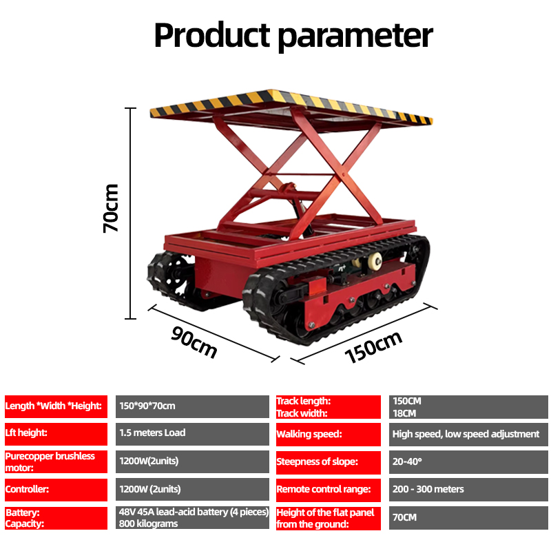 New Condition Customized Electric Crawler Lift Vehicle Remote-Controlled Crawler Chassis for Material Handling Equipment