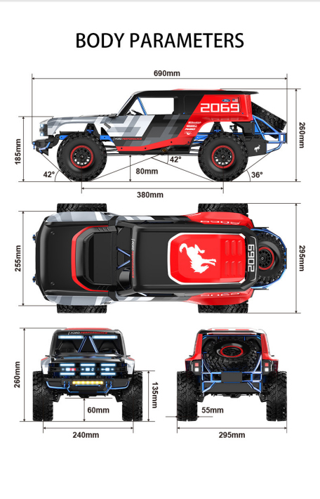 MJX HYPER 1:8 Scale Brushless H8P RC Car Remote Control 4WD Off-Road Truck Climbing Simulation Toy Vehicle Ford Bronco Baja 1000