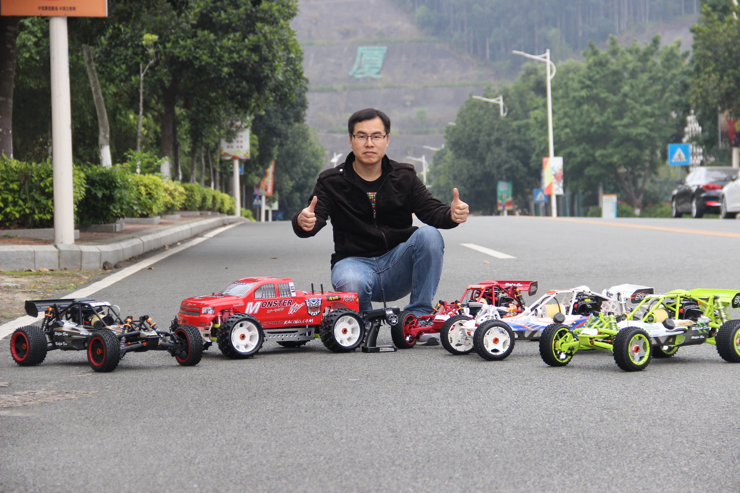 2021 HOT SALES 1/5 RC Truck Gas Powered With One-key Reverse Function, w 30.5CC Engine, 2.4G Remote Controller