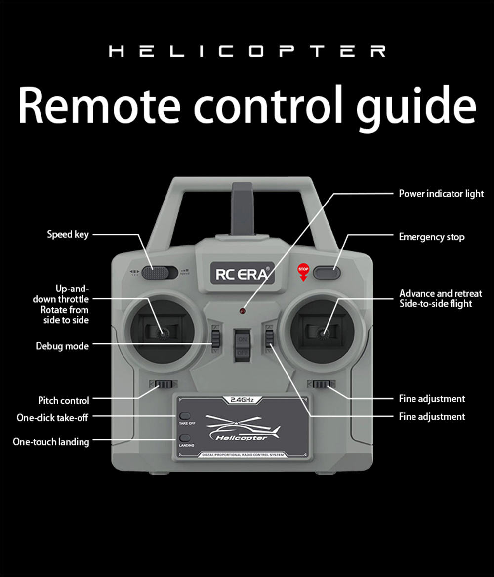 C190 H145 1/30 Scale RC Helicopter 6CH 2.4G NEW RC ERA 6-Axis Gyro Optical Flow Localization Altitude Hold Flybarless