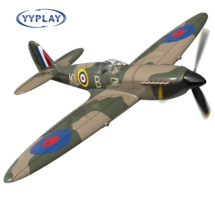 VOLANTEX Spitfire RC Airplane 2.4Ghz 4CH 6-Axis Gyro RTF Electric Outdoor Radio Remote Control Fighter RC Plane Aircraft Model