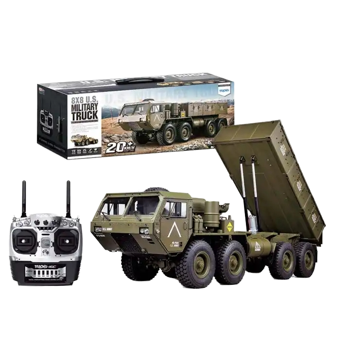 TRASPED P802 RC Car 8x8 17CH Remote Control Truck Model 1/12 High Quality Military Rock Crawler Toy Cars Sound Light for Adult