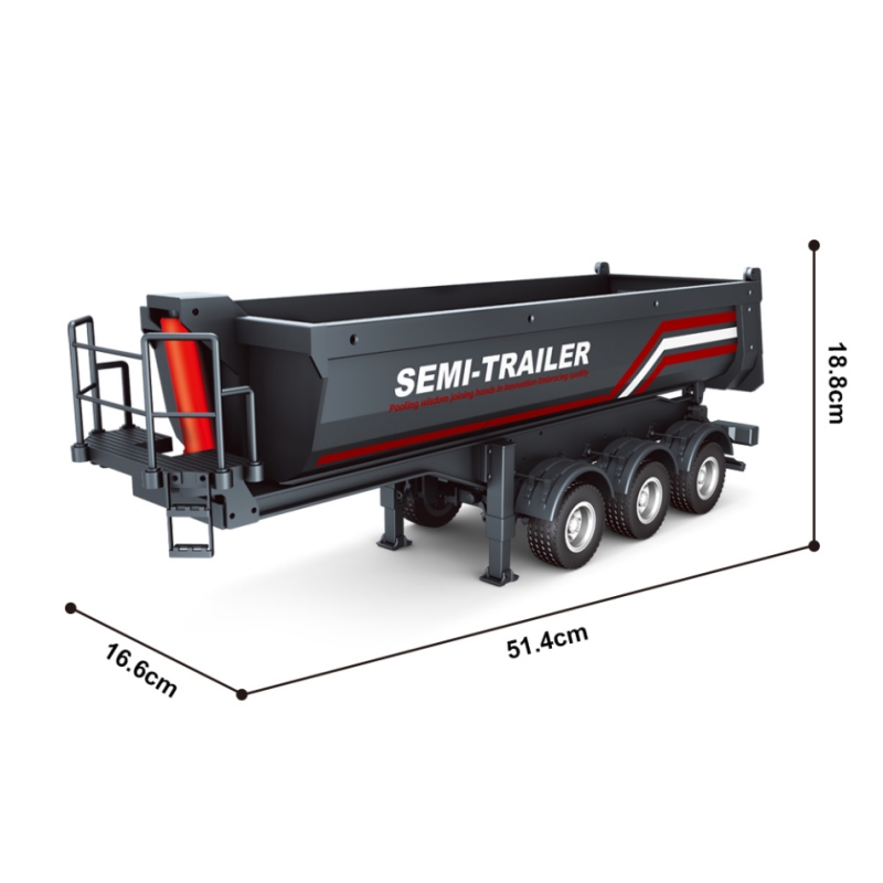 Newest Huina 1509 1/18 Alloy Semi-trailer Dump Remote Control Truck Engineering Construction RC Car Toys Model