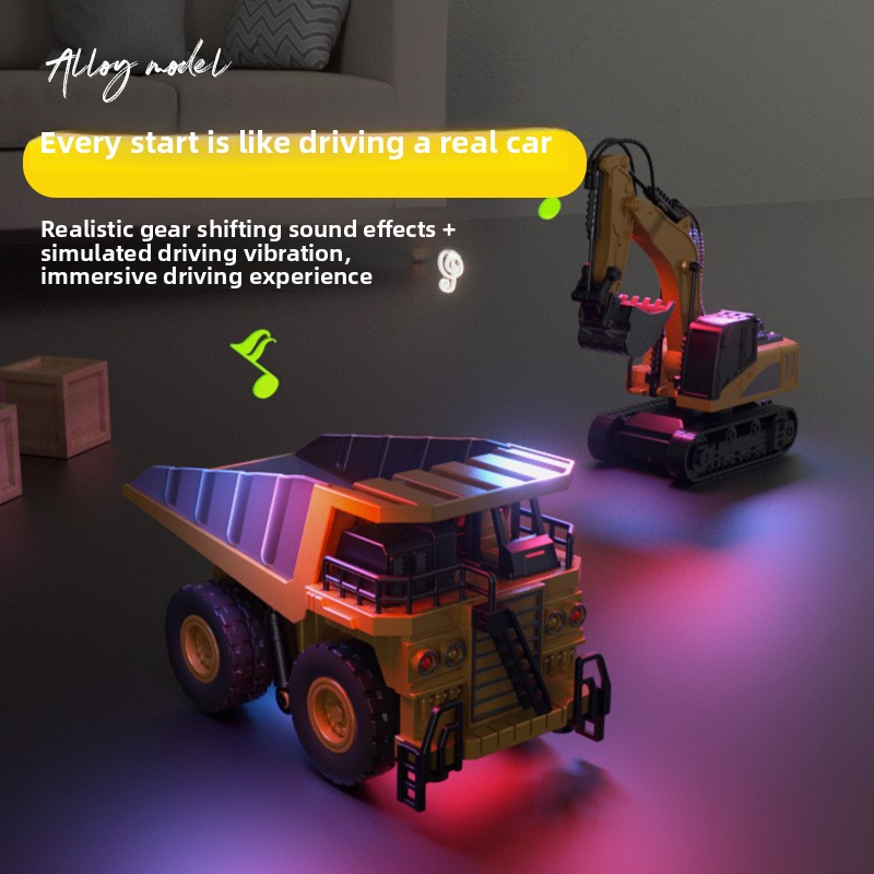Mini Engineering Vehicle 1 64 Alloy Die-Cast Electric-Powered Heavy-Duty Dump Truck for Boys Ages 14+ RC Toy Model