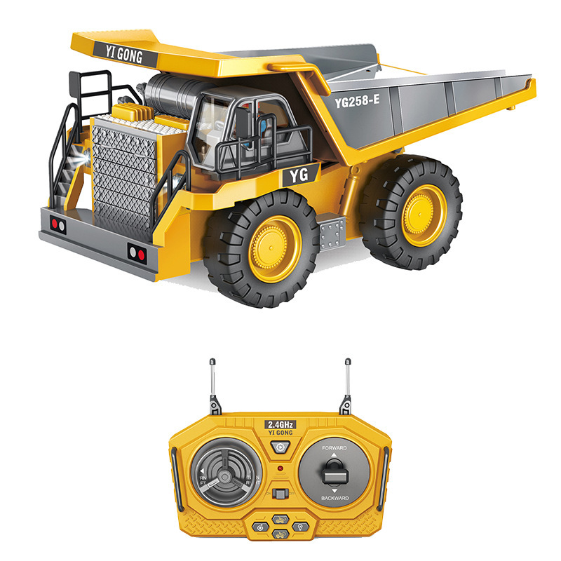 Alloy Remote Control Excavator Toy RC Construction Digger Truck Set with Music &amp; Sound Effects for Kids