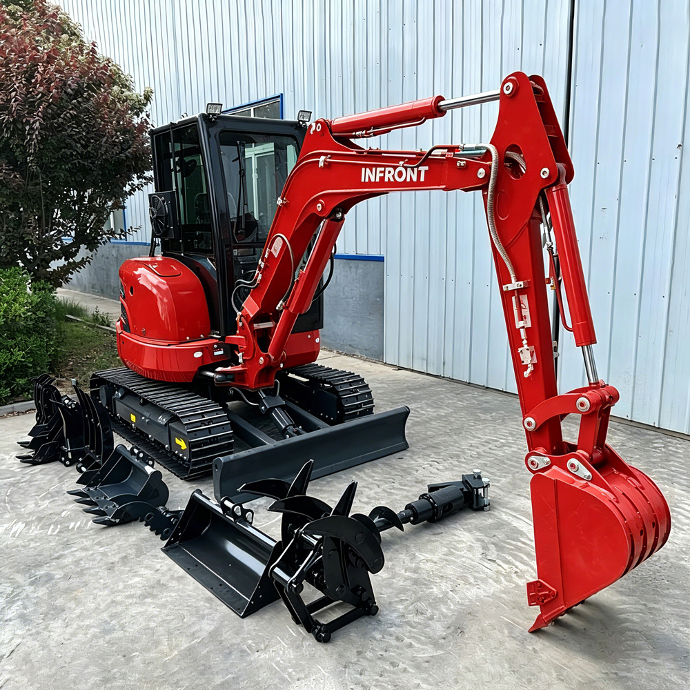 Hot Selling Kubota Agricultural Bagger 1.2 Ton 1.5 Ton Mini Excavator INFRONT 3.5Ton Excavator Small Diesel Digger Prices