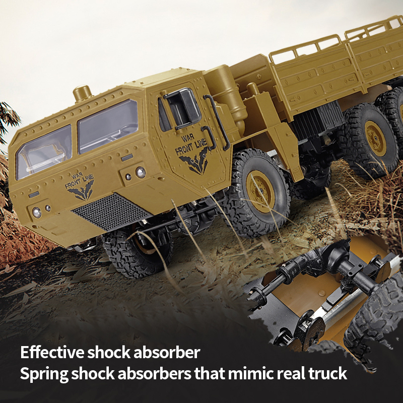 2.4G 6WD Rc Armored Truck Car 6Wheels Driving Military Pickup Truck
