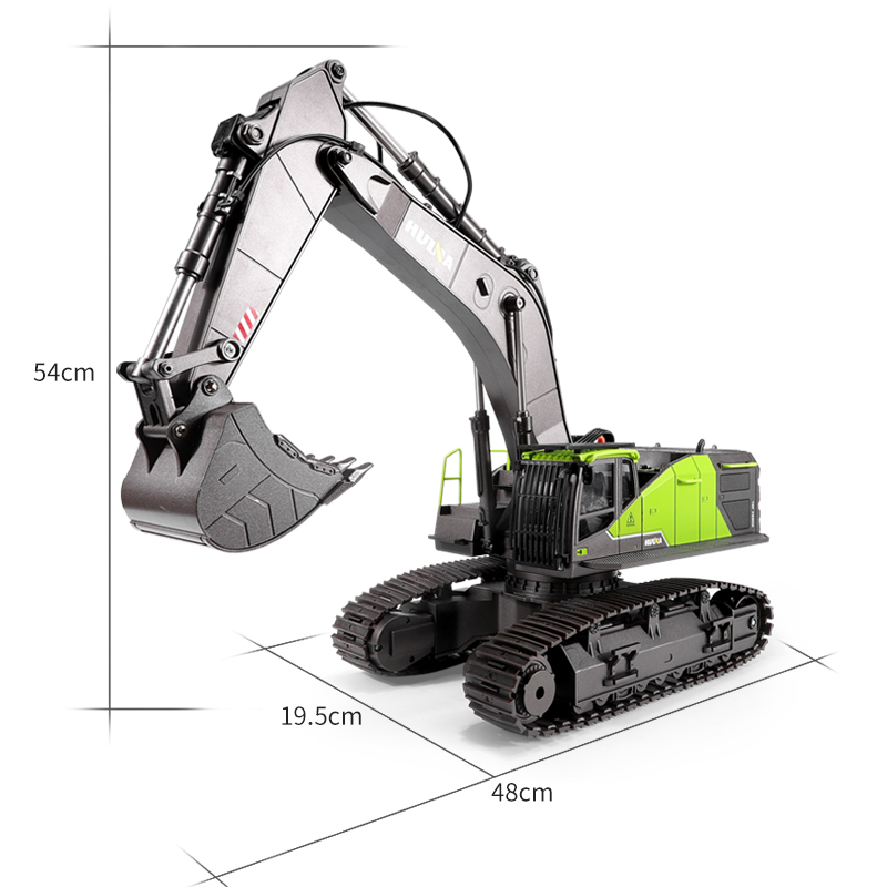 HUINA 1593 RC Excavator Metal 1/14 Dumper Truck Crawler Alloy Tractor Loader 2.4G Radio Controlled Car Rc Cars for Kids