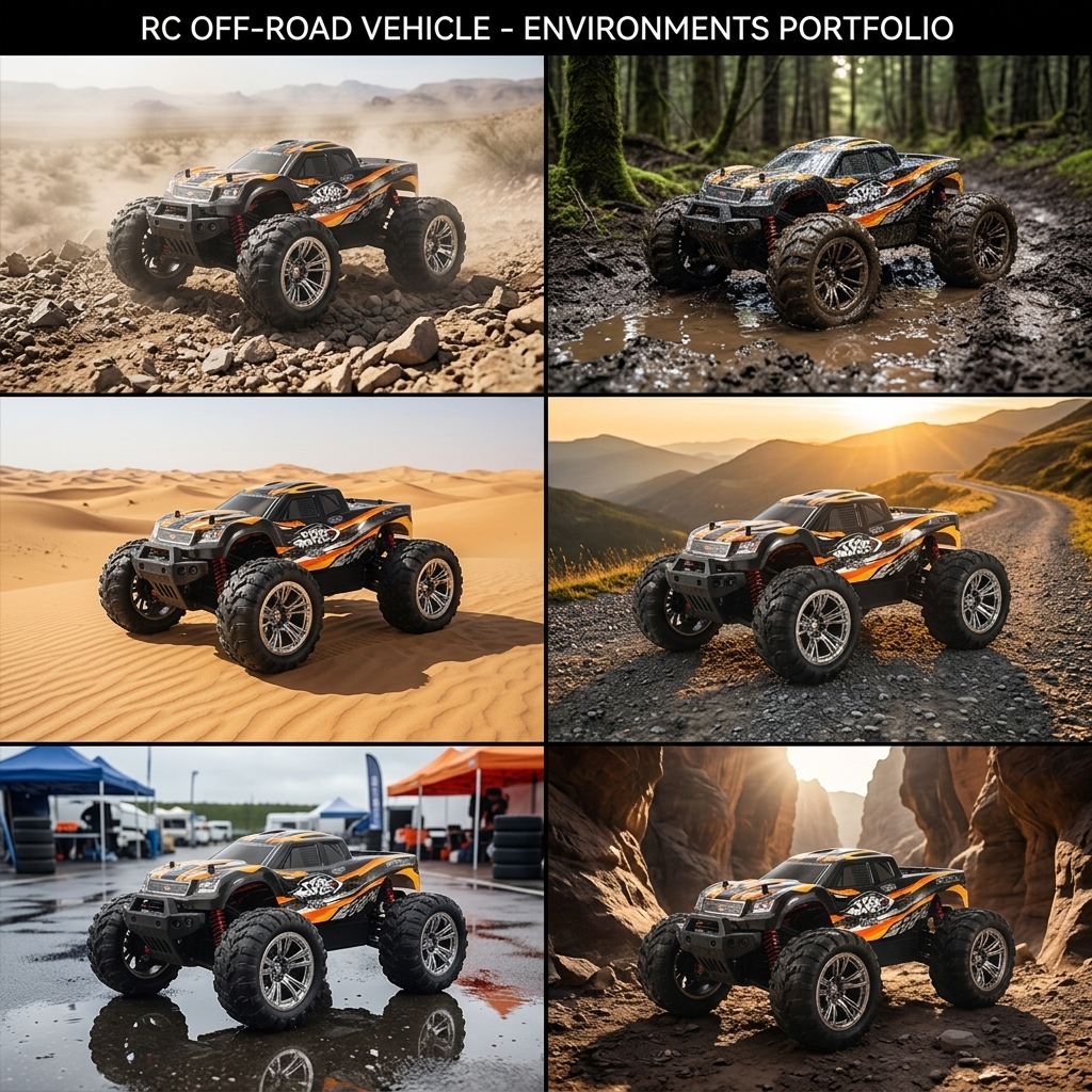 HOSHI N416 4x4 RC Truck 1/16 Scale 100M Remote Control High-Speed Off-Road Ready-to-Go Car Vehicle Christmas Gift