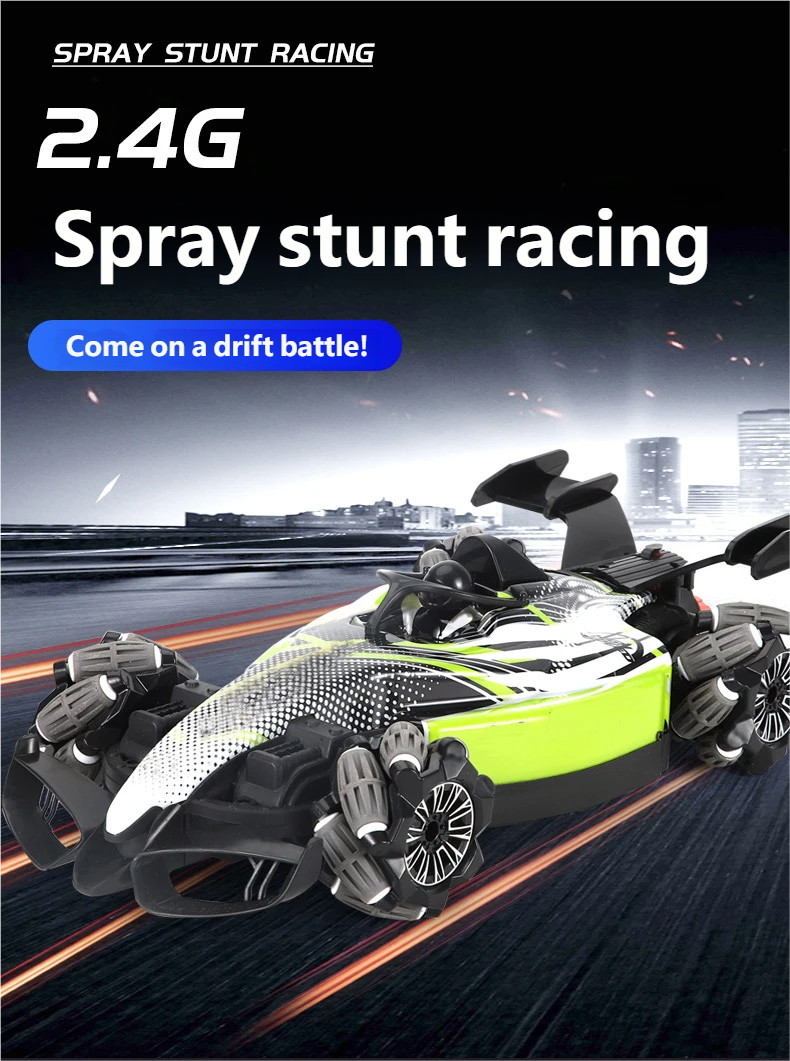 Large Size 2.4G 12-Channel Remote Control Racing F1 Equation Spray Stunt Car Drift 4WD Off-road Vehicle Toy 1080p HD Follow Me