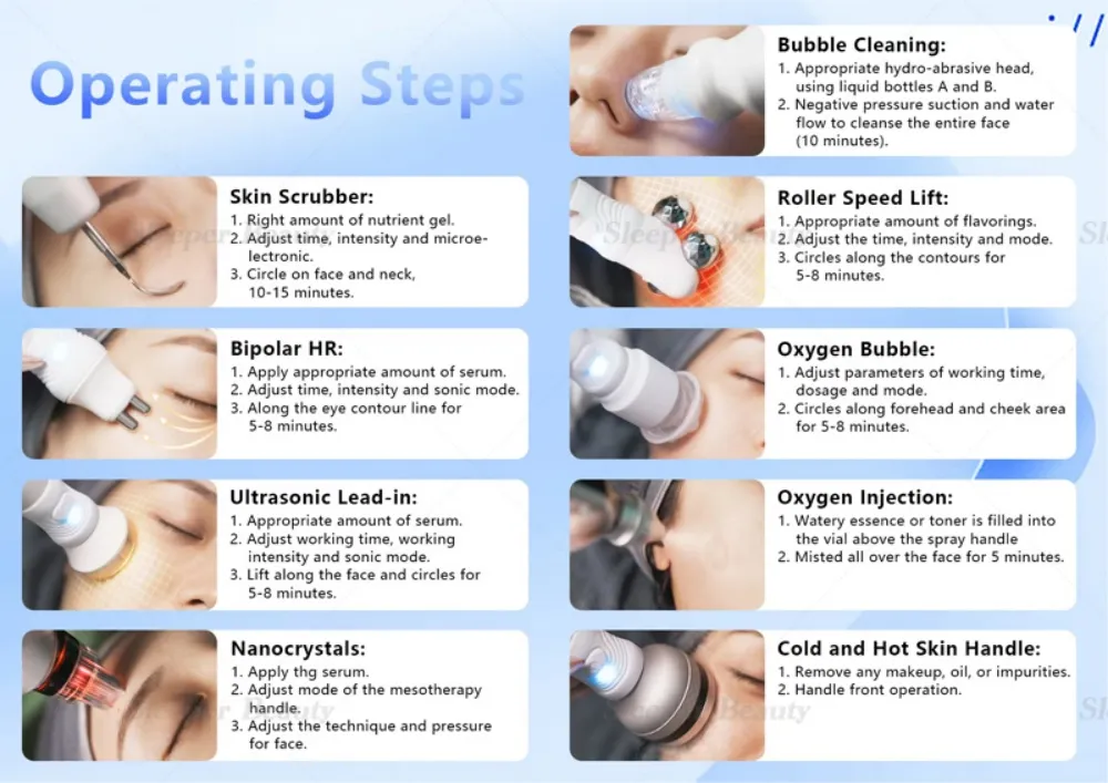 SPA Skin Care Microdermabrasion Aqua Peel Cleaning Hydrating Hydro Hydra 10 in 1 Beauty Face Machine
