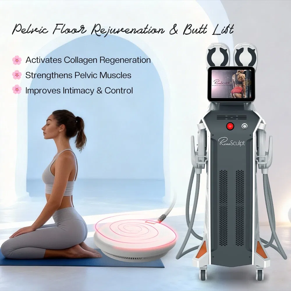 Renasculpt EMS 5000W RF Sculpt Max 5 Handles EMS Muscle Stimulator Body Sculpting Machine with Pelvic Floor Chair