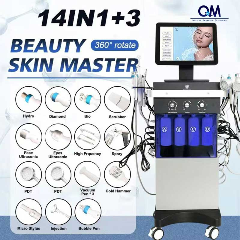 14 in 1 Hydro Microdermabrasion Facial Machine Aqua Peel Oxygen Facial Skin Care Deep Cleansing Dermabrasion Machine