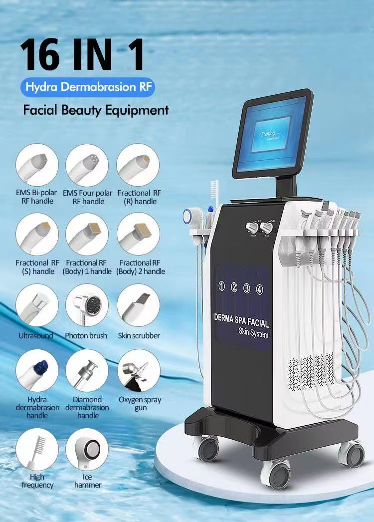 16 in 1 Hydro Oxygen Facial Microdermabrasion Aqua Peeling Dermabrasion Machine