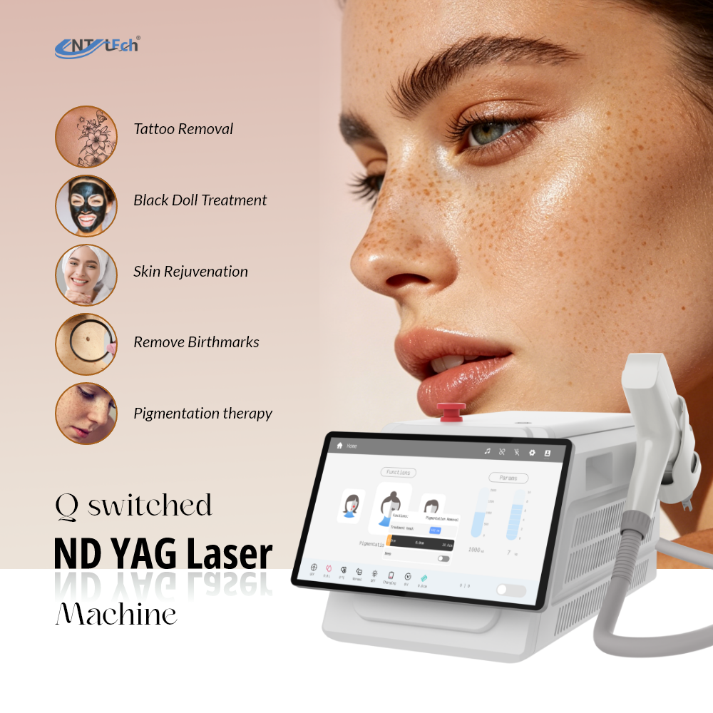 Medical Ce Approved Qswitch Nd Yag Laser Carbon Peel 1064nm Q Switched Laser Freckle Tattoo Removal Machine
