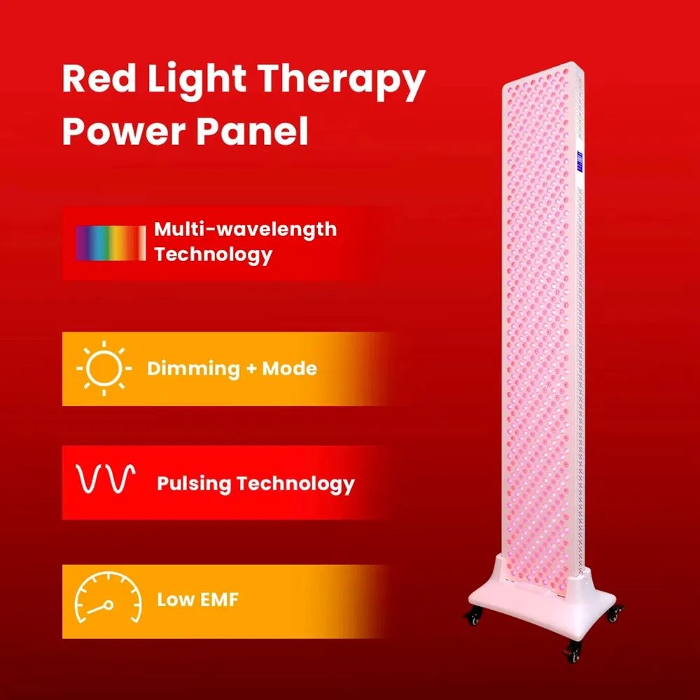 FDA FCC CE UL ETL 8 Wavelength LED Blue Red Light Therapy Panel for Home Skin Beauty Gym Yoga Club, Infrared Lamp Full Body Pain Relief PDT Device Wholesale