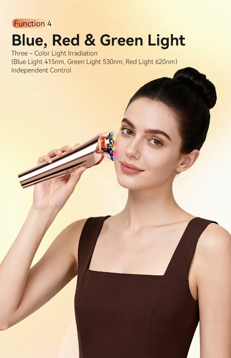 RF LED Red Light Therapy Skin Care Lifting Microcurrent Facial Beauty Device