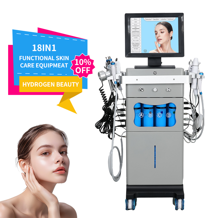 18 in 1 Multifunctional Hydra Dermabrasion Machine Microdermabrasion Facial Hydro Diamond Peel Oxygen Machine