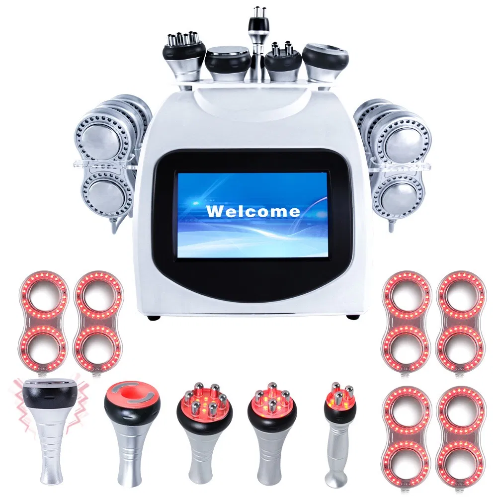 6 in 1 Vacuum Cavitation 40K RF EMS Pads Slimming Machine for Cellulite Reduction Body Sculpting