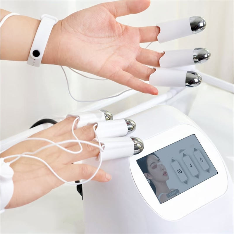 Professional Electric Microcurrent Facial Device Ems Microcurrent Gloves Facial Massager Face Goldfinger Golden Finger Machine