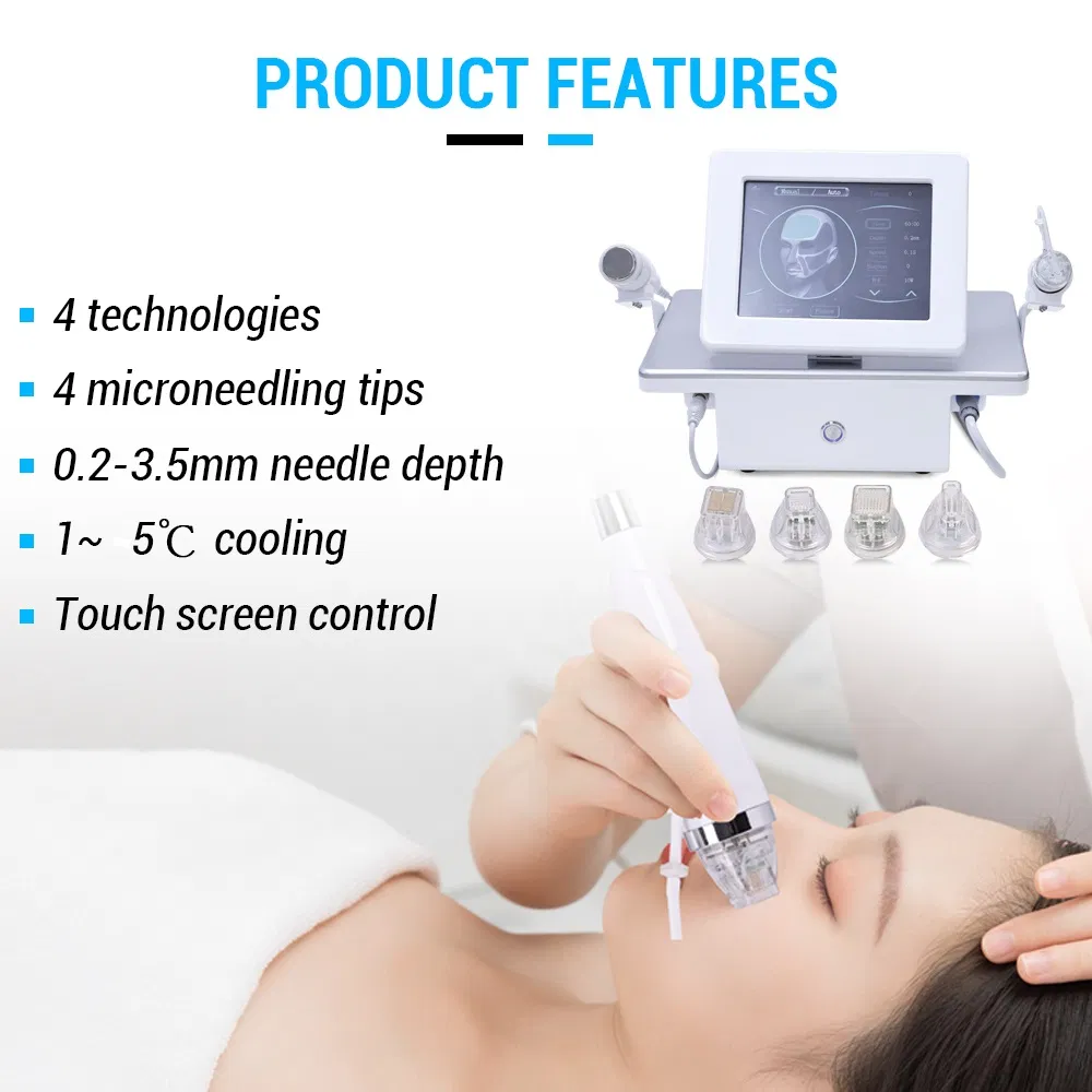 Portable Skin Tightening 2in1 Gold RF Fractional Microneedle Machine with Cold Hammer