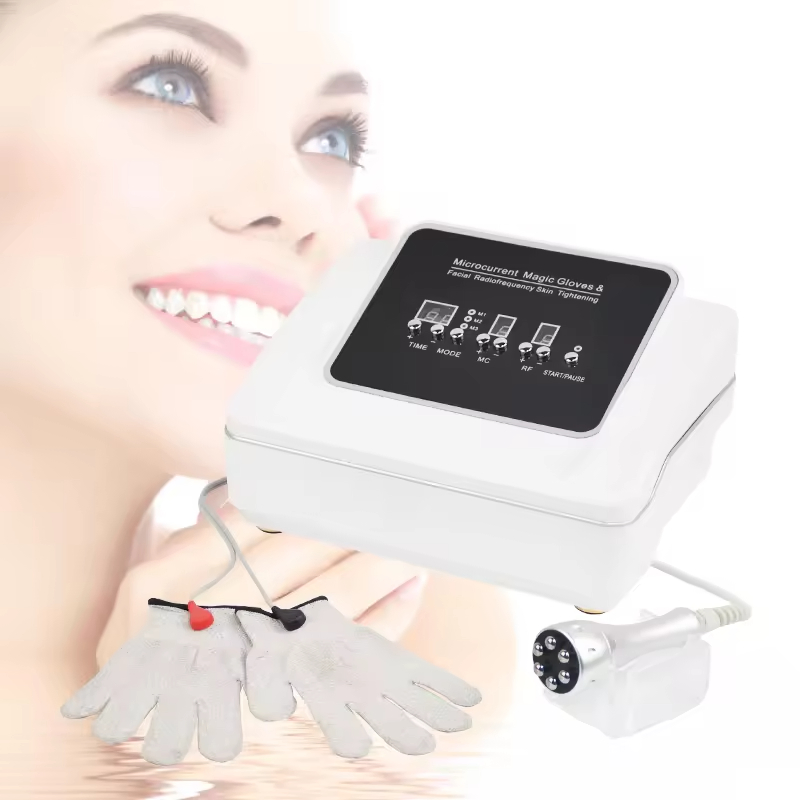 3 in 1 Professional Frequency Mini RF EMS Microcurrent Facial Gloves Body RF Beauty EMS Facelifting Device Portable RF Face Lifting Skin Tightening Machine