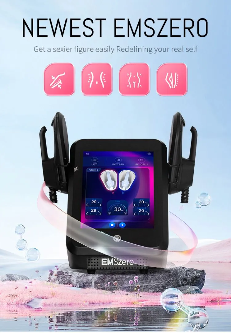 Portable 2 Handles EMS Zero Body Sculpting RF Muscle Stimulator Slimming Machine