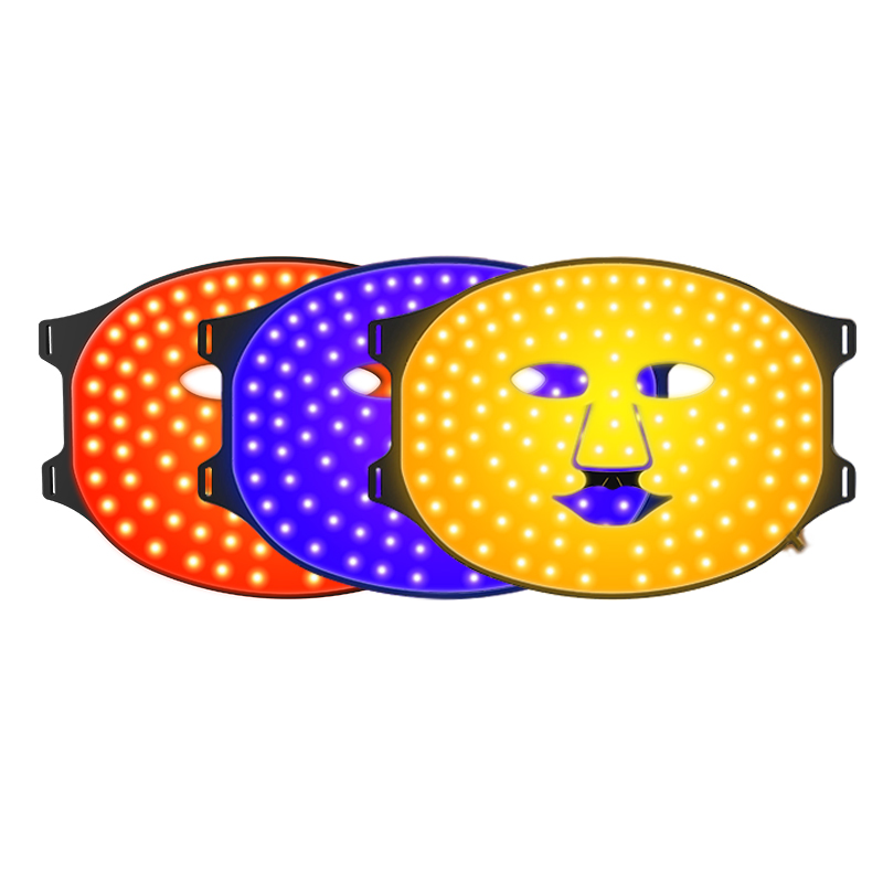 Customizable Red Light Therapy Silicone 4 Colors Photon Light Therapy Neck LED Facial Mask Device