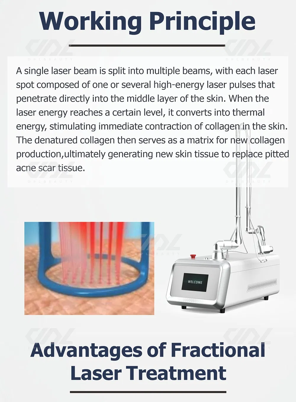 Portable CO2 Fractional Laser Scar Removal Machine Factory Price Wrinkle Removal Machine Skin Resurfacing