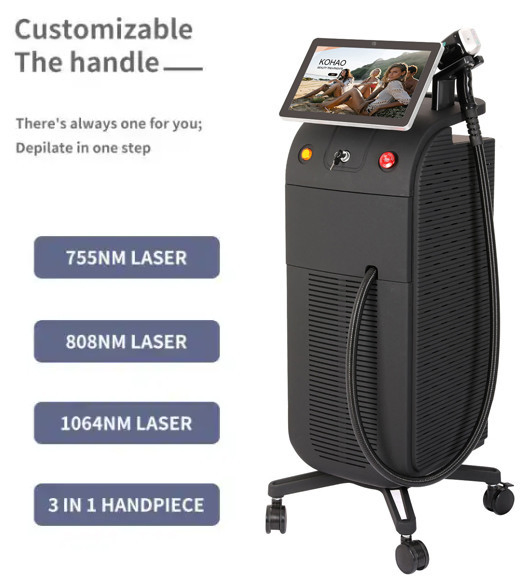 Sopran Ice 808 Nm Diode Laser Hair Removal Machines Permanent 3 Wave