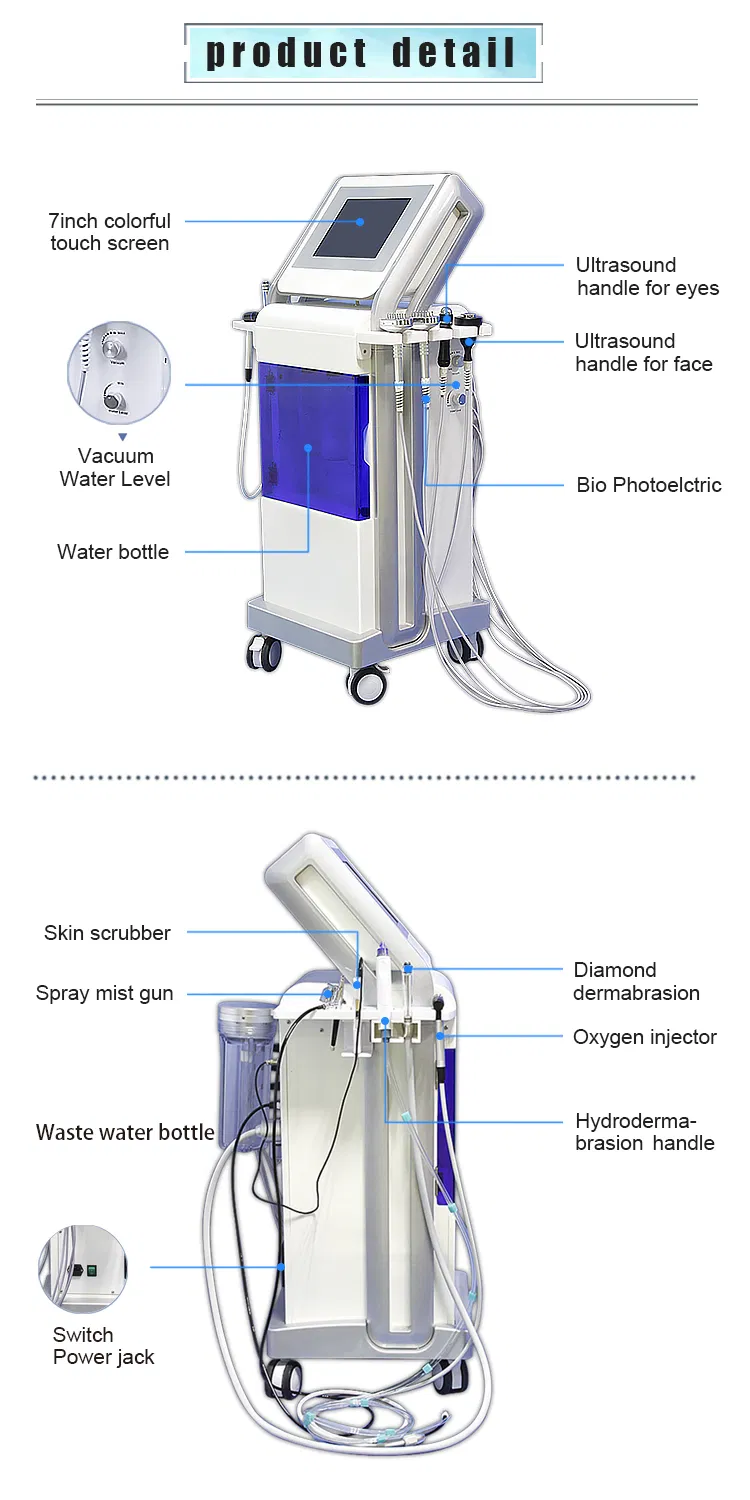 Skin Care Machine Beauty Facial Hydro Microdermabrasion Ultrasound Skin Scrubber Beauty Machine