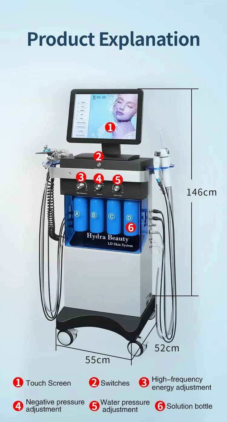 Hydro Microdermabrasion Oxygen Jet Aqua Facials Machine