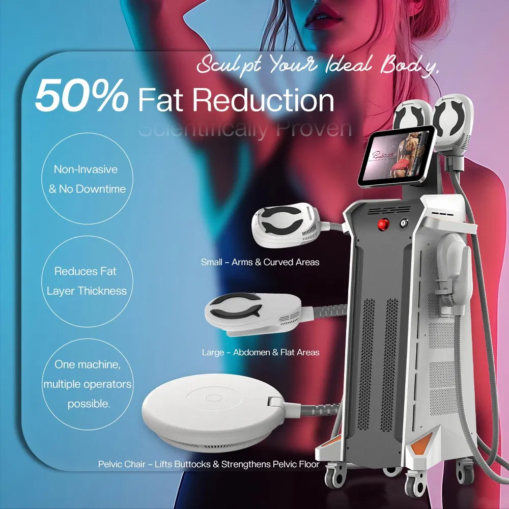 Renasculpt EMS 5000W RF Sculpt Max 5 Handles EMS Muscle Stimulator Body Sculpting Machine with Pelvic Floor Chair