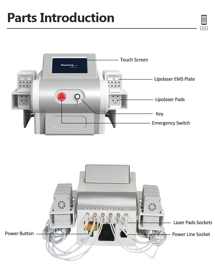 650nm 980nm Body Sculpting Dual Wavelength Diode Laser Liposuction EMS Fat Reduction Slimming Machine