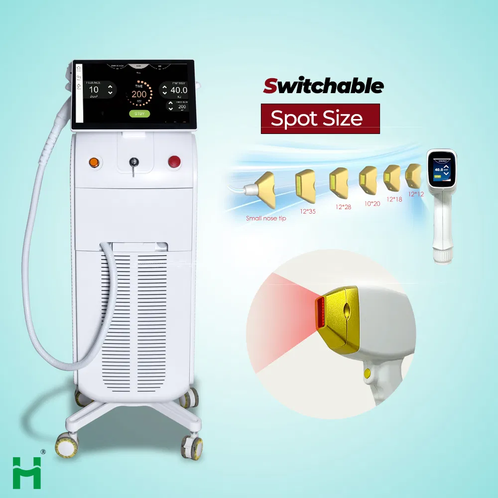 Advanced Beauty Equipment FDA CE Ice Titanium Switchable Spot 755nm 808nm 1064nm Diode Laser Hair Removal Machine for Salon Use