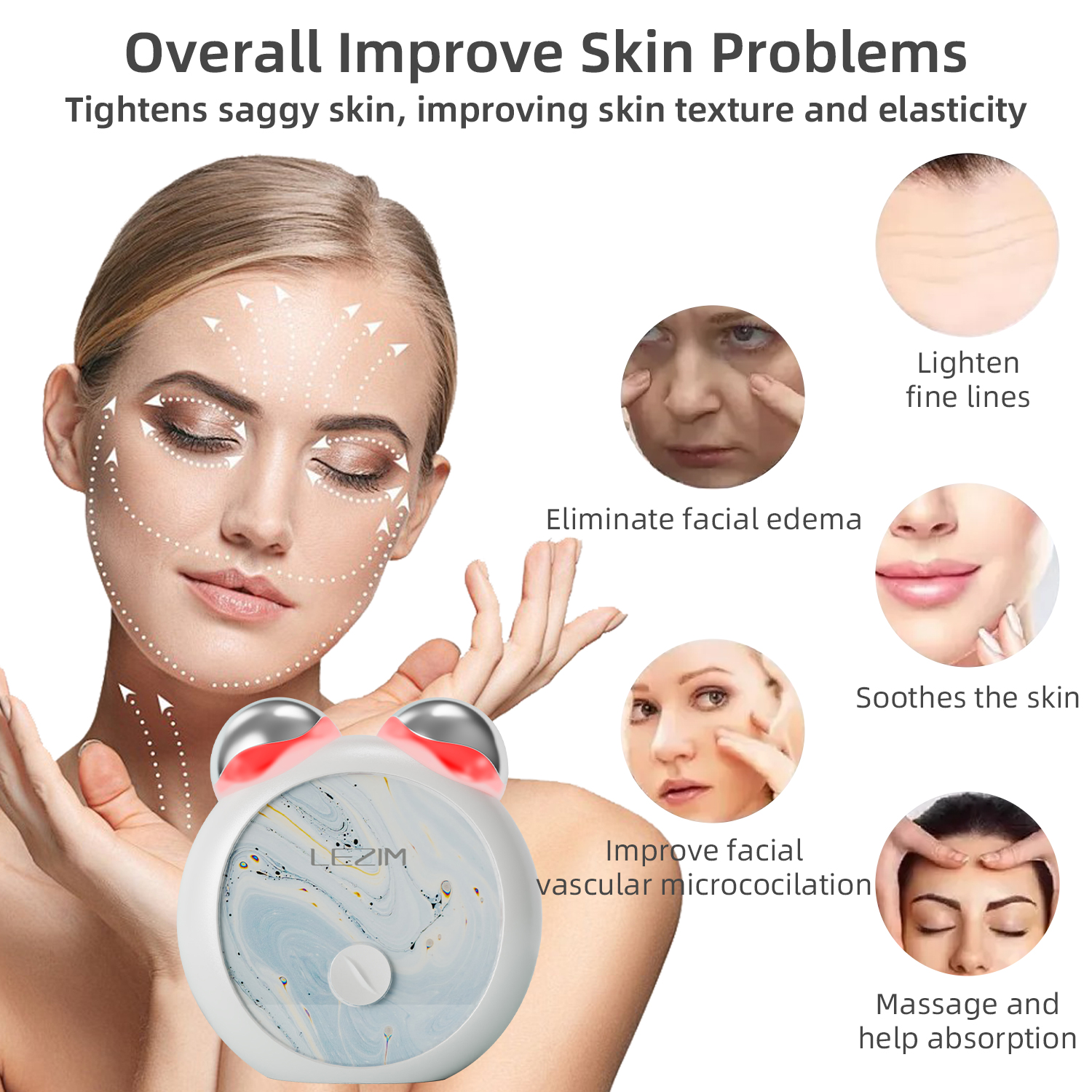Dropshipping Products 2024 Microcurrent Facial Toning Device Ems Facial Massager