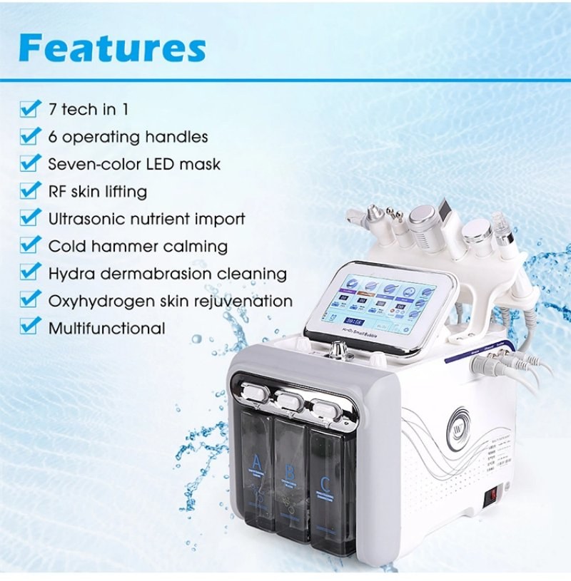 Hydra Beauty Facial Water Jet Peel Hydro Dermabrasion Instrument 7 in 1 Facial Dermabrasion Hydra Microdermabrasion Machine
