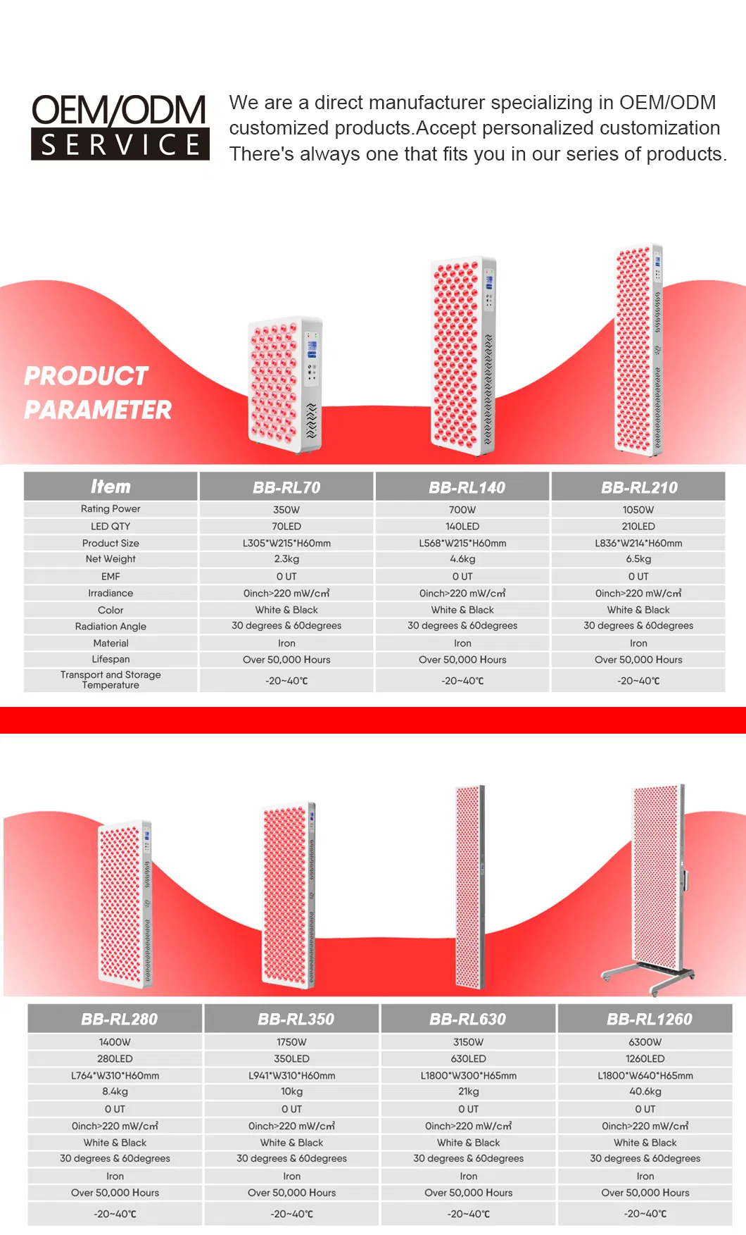 350W Touch Screen Infra Redlight LED Red Light Therapy Face Panel Device