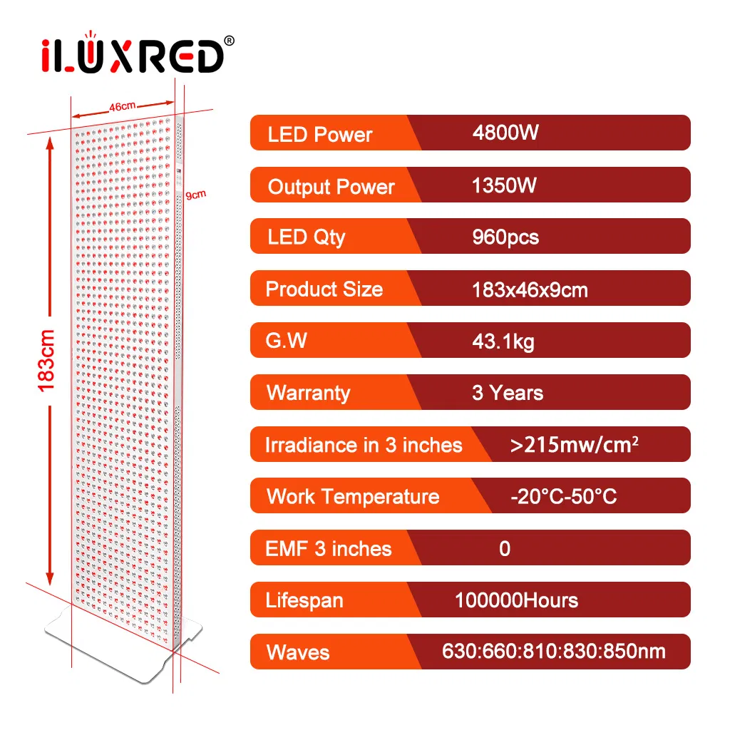 5000W Infrared Device with Touch Screen Red Light Therapy Device Handheld Bed Infrared LED Red Light Therapy Sauna Panel