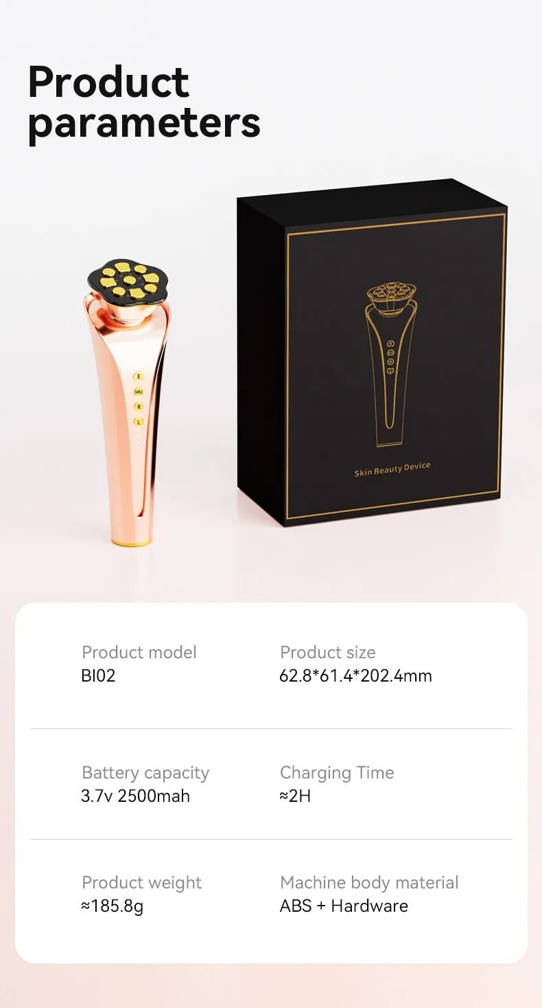 RF LED Red Light Therapy Skin Care Lifting Microcurrent Facial Beauty Device
