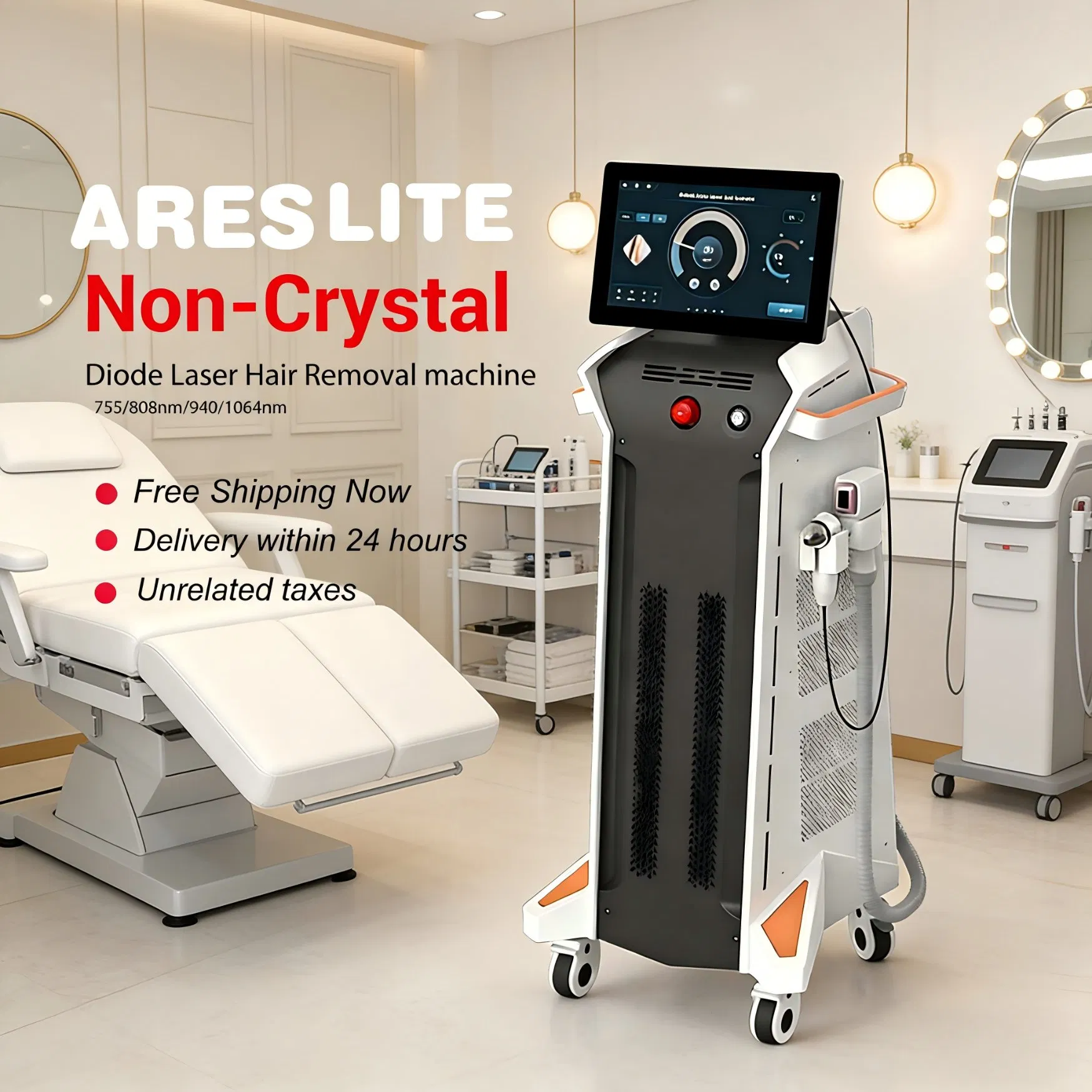 FDA Approved 4 Wavelengths Diode Laser Hair Removal Machine with Smart Android System for Medspa