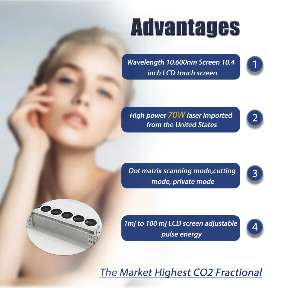 Professional C02 Vaginal Tightening Laser 70W 10600nm Skin Resurfacing CO2 Fractional Laser Machine