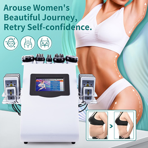 6 in 1 Cavitation RF Lipo Laser Slimming Machine 40K Ultrasonic Cavitation Vacuum Body Contouring Weight Loss Machine for Salon