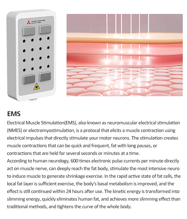 650nm 980nm Body Sculpting Dual Wavelength Diode Laser Liposuction EMS Fat Reduction Slimming Machine