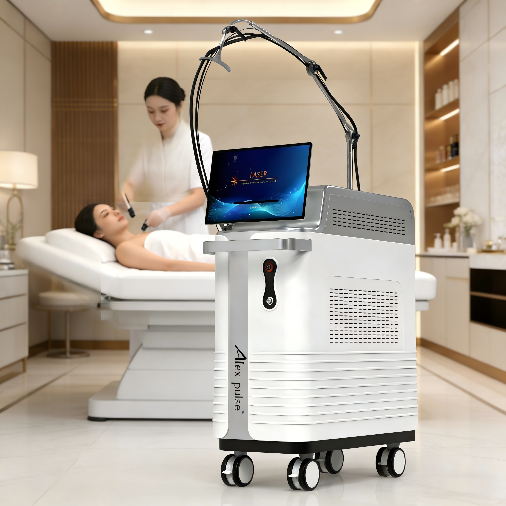 Medical CE Approved Dual Wavelength Laser 755nm 1064nm Long Pulse Nd YAG Alexandrite Hair Removal Device