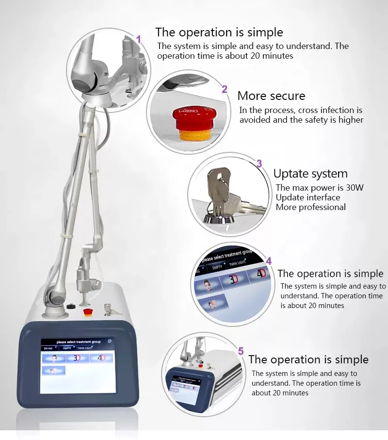 Portable High-Energy Laser CO2 Fractional Laser Pulses Wrinkles Machine