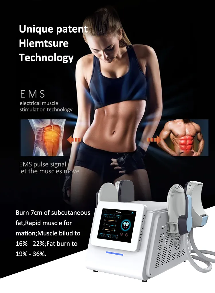 High Power EMS Body Sculpting Machine Neo 4 RF Handles Hi-Emtsure Fat Reduce Electromagnetic Muscle Building Machine EMS Slim Neo