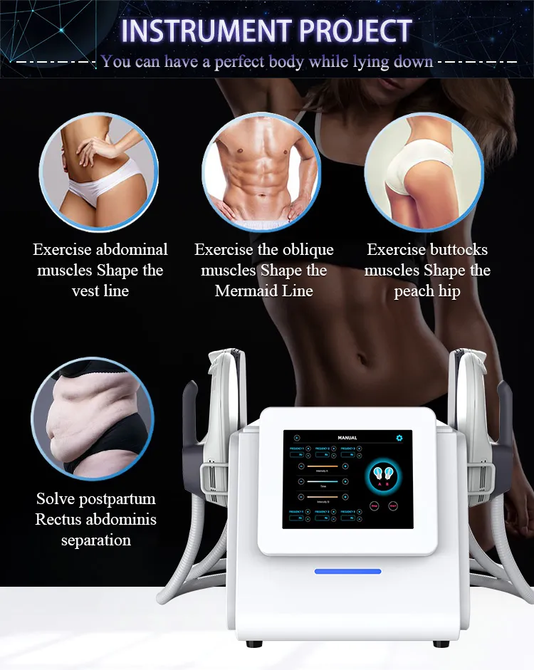 High Power EMS Body Sculpting Machine Neo 4 RF Handles Hi-Emtsure Fat Reduce Electromagnetic Muscle Building Machine EMS Slim Neo